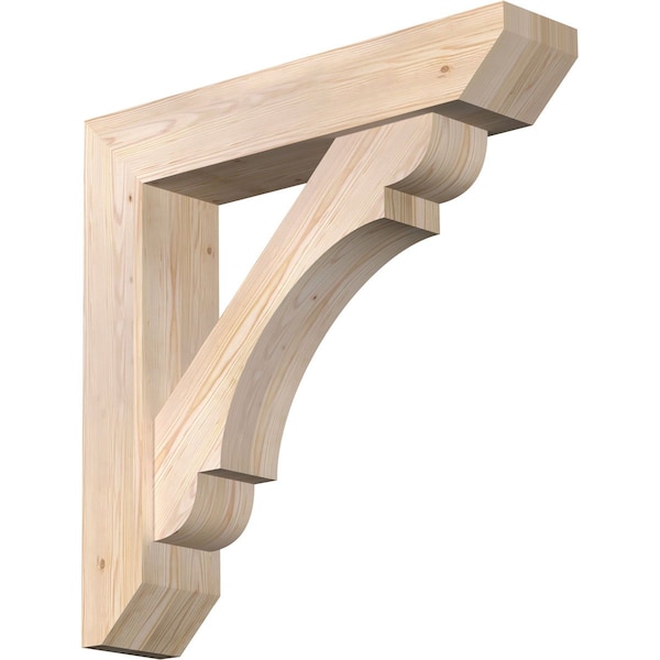 Ekena Millwork Olympic Slat Smooth Bracket w/ Offset Brace, Douglas Fir, 7 1/2"W x 36"D x 36"H BKT0806X36X36OLY06SDF - main